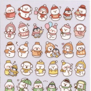 Pegatinas de muñeco de nieve - Pegatinas japonesas