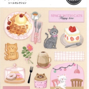 Süßigkeiten Aufkleber - Kuchen Aufkleber - Katzenaufkleber