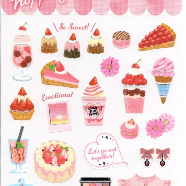 Cafe Stickers - Sweets Stickers - Cake Stickers - Parfait Stickers - Masking Tape Stickers -  Reference #S7974#C8291