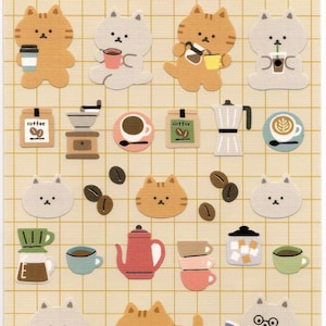 Pegatinas de gatos - Pegatinas japonesas - Pegatinas de ondas mentales