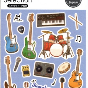 Pegatinas de música - Pegatinas de guitarra - Pegatinas de banda - Pegatinas de cinta adhesiva