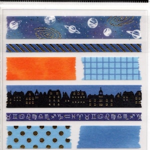 Night Sky Stickers - Masking Tape Stickers - Masking Seal - Mind Wave