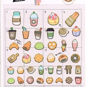 Pegatinas de cafetería - Pegatinas de dulces - Pegatinas de Yurutto Mark - Pegatinas de horarios - Pegatinas de Crux