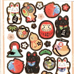 Katzen-Aufkleber - Sakura-Aufkleber - Daruma-Aufkleber - Papier-Aufkleber