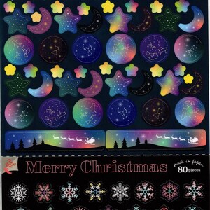 Pegatinas de estrellas - Pegatinas de copos de nieve - Pegatinas de Papá Noel - Pegatinas navideñas
