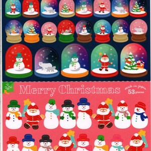 Pegatinas de Papá Noel - Pegatinas de muñeco de nieve - Pegatinas de cúpula de nieve - Pegatinas navideñas