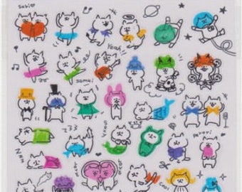 Cat Stickers - Japanese Stickers - Planner Stickers - Mind Wave Stickers - Reference A5866