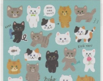 Cat Stickers - Neko Stickers - Japanese Stickers - Mind Wave Stickers - Reference A6249-50