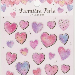 Heart Stickers - Pearl Paper Stickers - Kamio Stickers