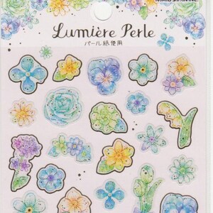 Blumen Aufkleber - Floral Aufkleber - Perlmutt Papier Aufkleber - Kamio Aufkleber