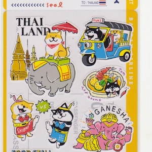 Shiba Hund Aufkleber - Thailand Reise Aufkleber - Shibanban Aufkleber - Referenz TH9735-36
