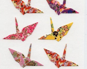 Japanese Stickers - Washi Crane Stickers - Origami Stickers