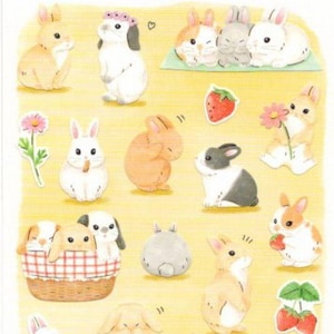 Kaninchen Aufkleber - Papiersticker