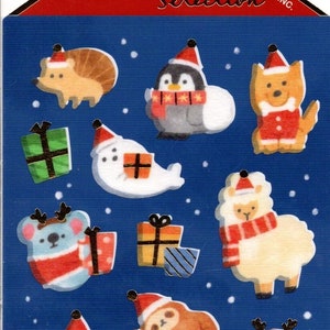 Weihnachts Aufkleber - Tier Santa Aufkleber - Masking Tape Aufkleber - Mind Wave Aufkleber