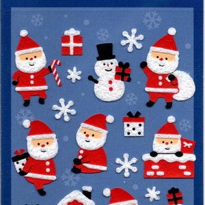 Pegatinas navideñas - Pegatinas de Papá Noel - Pegatinas de fieltro - Pegatinas de ondas mentales