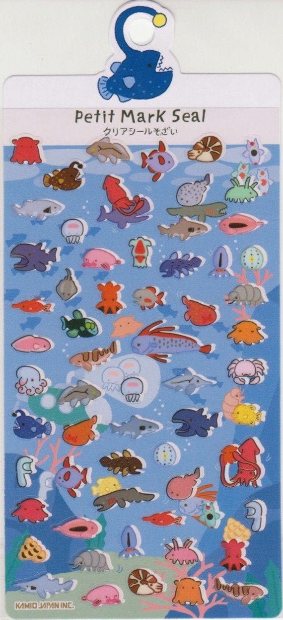 海の生き物 動物ステッカー - クリアステッカー - カミオステッカー