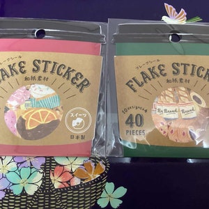PICK ONE SET - Flake Stickers - 40 Pieces - Sweets Stickers - Bread Stickers