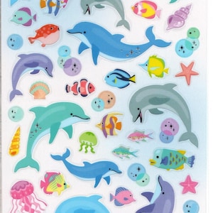 Pegatinas de delfines - Pegatinas de pingüinos - Pegatinas azules surtidas