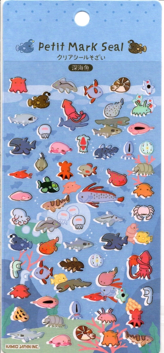 海の生き物 動物ステッカー - クリアステッカー - カミオステッカー