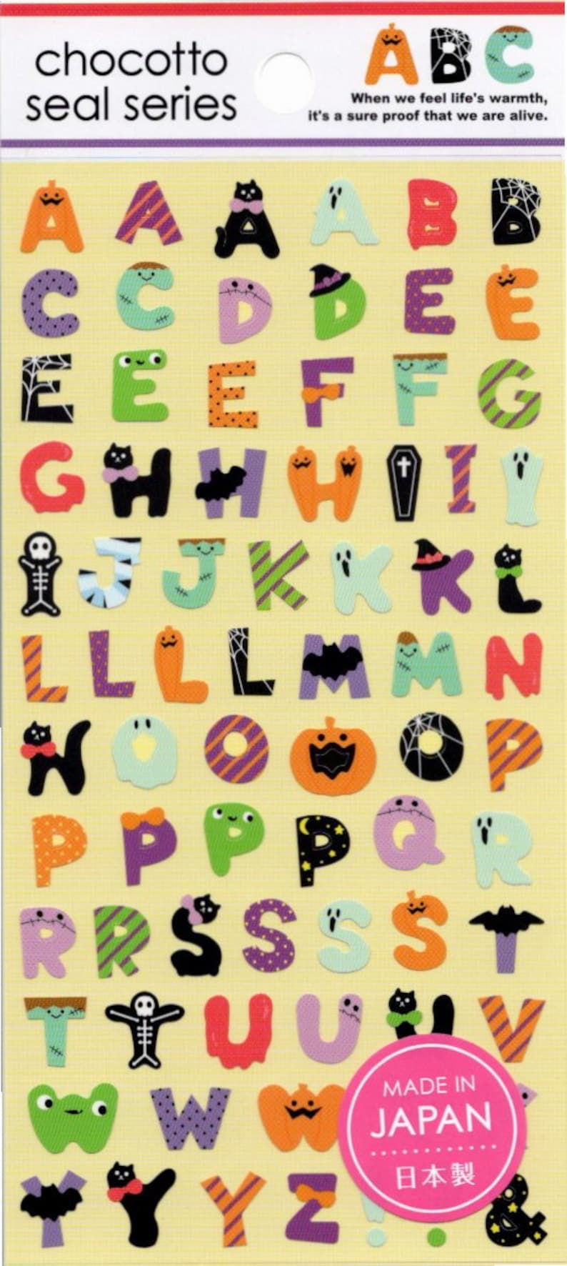 Alphabet Stickers ABC Stickers Letter Stickers Halloween Etsy