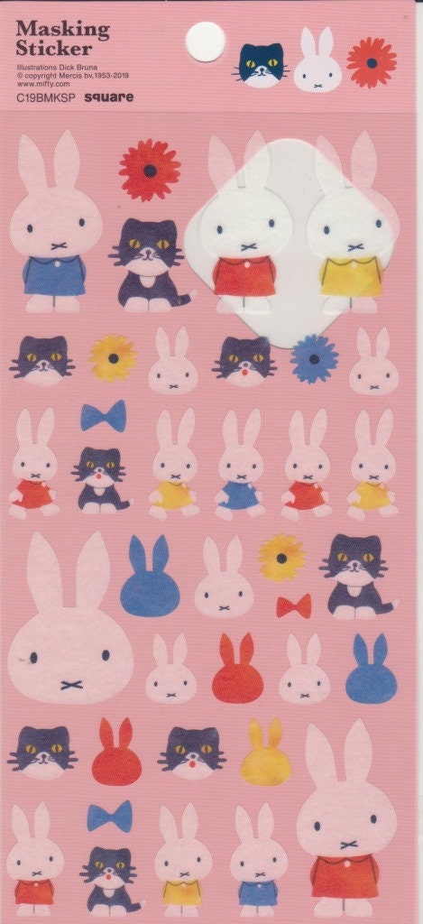 Miffy Stickers Cat Stickers Masking Tape Stickers Reference L053-54L508-09  -  Canada