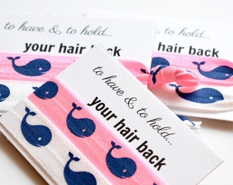 To Have and To Hold, Hold Your Hair Back, Custom Hair Ties, Custom Party Favors, Nautical Hair Ties, Nautical Bride, Wedding Favors