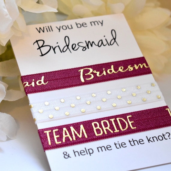 Will You Be My Bridesmaid Bridesmaid Hair Ties Tie The Knot Etsy