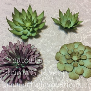 Pretty Paper Succulents SVG & PDF Files Succelents Succulent Garden image 2