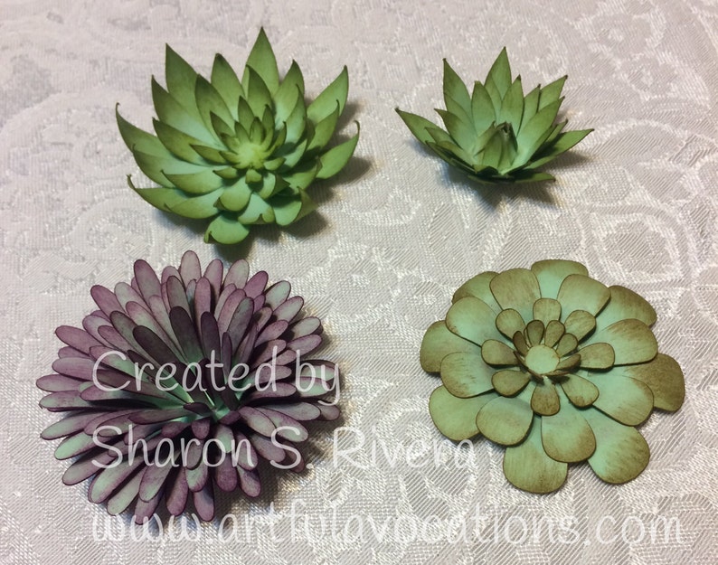 Pretty Paper Succulents SVG & PDF Files Succelents Succulent Garden image 2