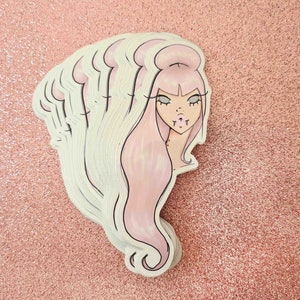 Vampire vinyl sticker, halloween sticker,die cut vinyl sticker,laptop sticker, vampire sticker, vinyl sticker, spooky sticker, pink vampire