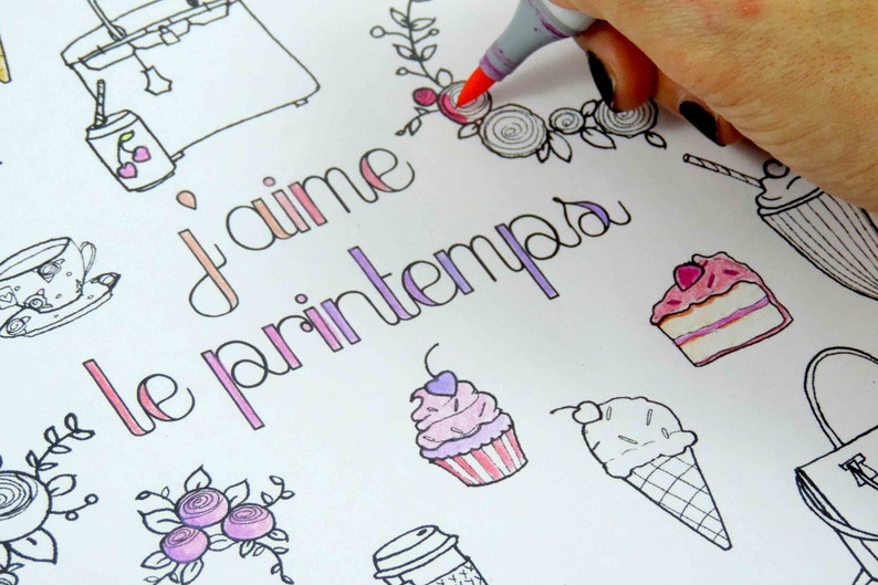 Two 5x7 Printable coloring pagesplanner coloring | Etsy