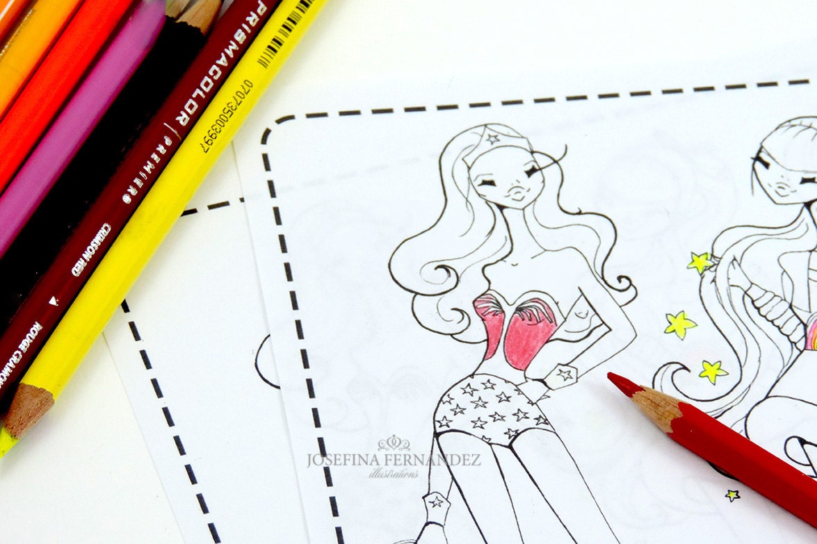 Halloween Coloring Page the Superheroinesadult | Etsy