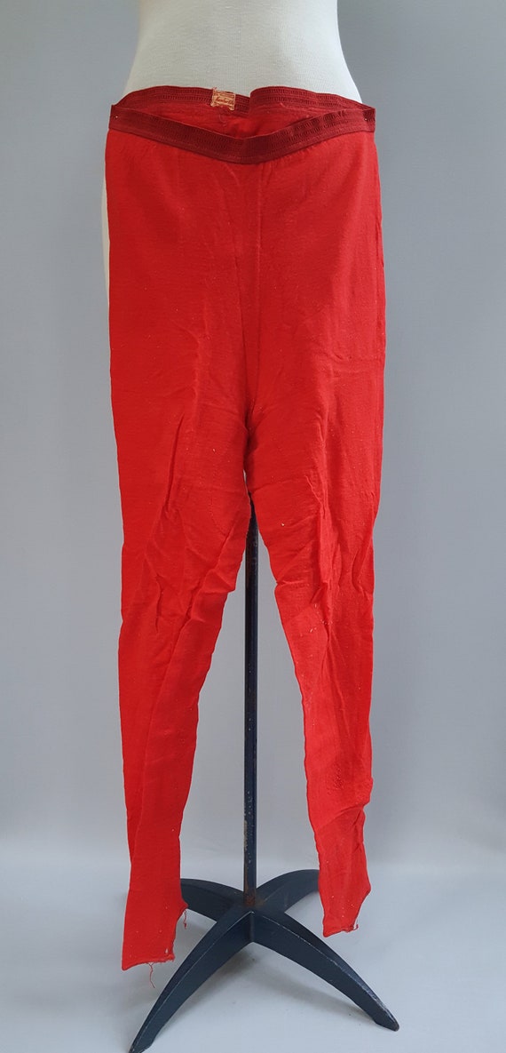 Vintage 1940s Kumfortite Red Wool Stirrup Pants fo