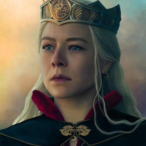 DIGITAL DOWNLOAD: Portrait Inspired by Rhaenyra Targaryen from House of the Dragon