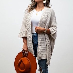 Rib Knit Ruana Wrap: Boho Chic Cardigan Shawl (S-2XL)