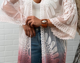 Ombre Bohemian Lace Kimono