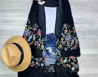 Long sleeve Embroidered kimono