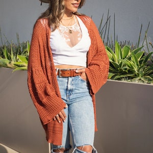 Crochet Netted Cardigan Lightweight comfy oversize cardigan