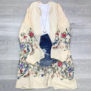 Long sleeve Embroidered kimono