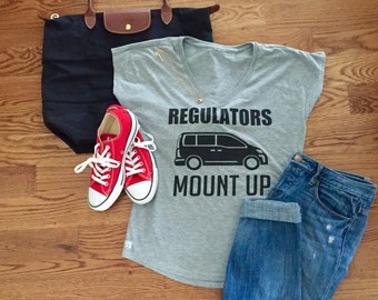 Regulators Mount Up Tee 90's Throwback T-shirt, Throwback graphic Tee, Minivan T-shirt, Mount Up Shirt, 90's Rap T-shirt, Mom Life T-shirt