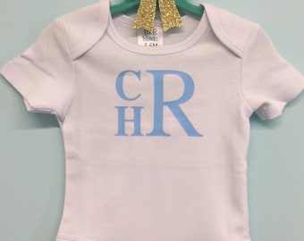 Monogrammed Onesie, Monogrammed Onesie for Baby Boy,  Personalized Onesie, Newborn Onesie, Coming Home Onesie