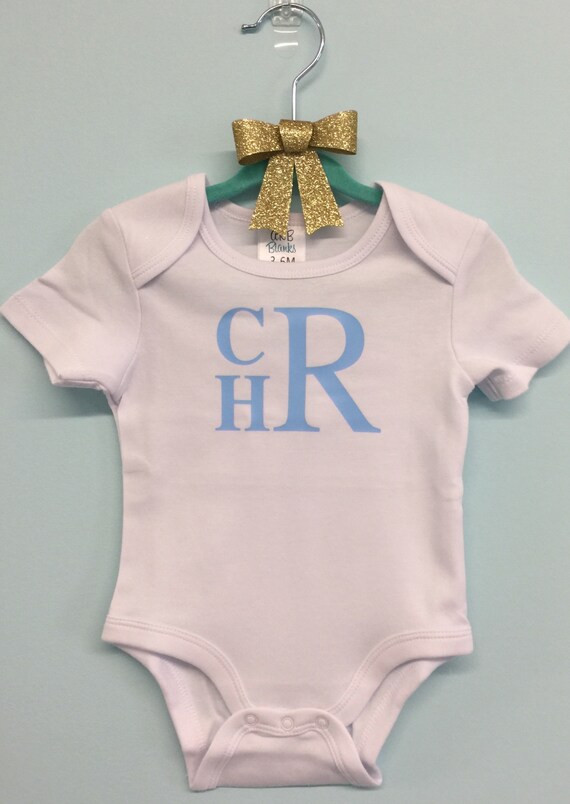 monogrammed onesies for baby boy