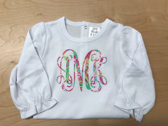 monogrammed newborn onesie