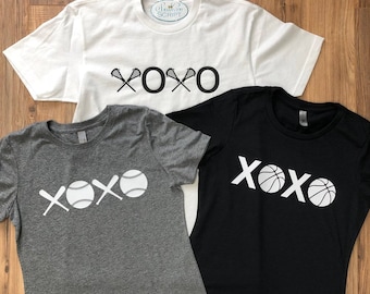 XOXO Sports Ladies Fit T-Shirt, Love Sports Tee, Lacrosse Shirt, Basketball Shirt, Baseball Shirt