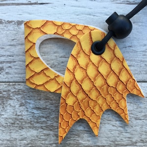 Vegan Leather Lizard Harness--Yellow Dragon with Wings