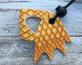 Vegan Leather Lizard Harness--Yellow Dragon with Wings