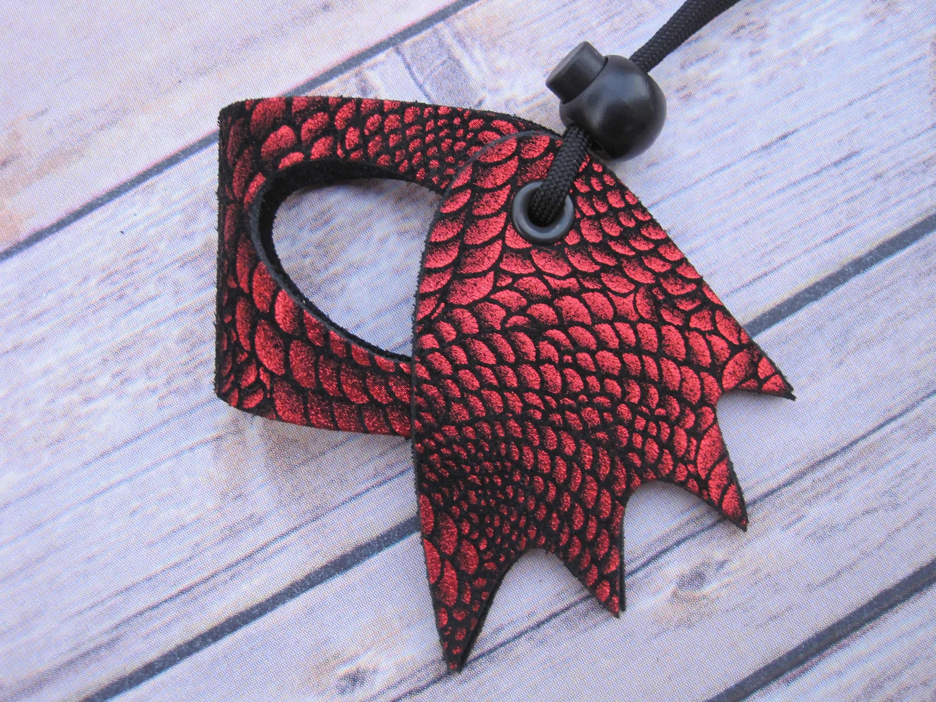 Leather Lizard Harness--Fire Dragon with Wings