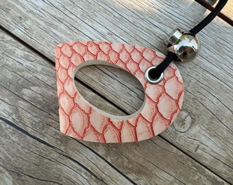 Vegan Leather Lizard Harness--Coral Dragon