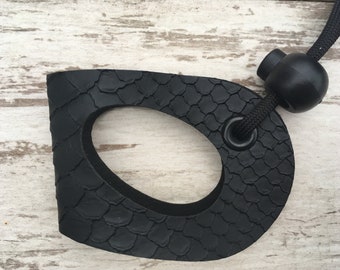 Vegan Leather Lizard Harness--Black Dragon