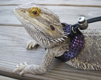 Leather Lizard Harness--Violet Siren